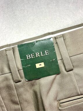 Berle Performance Khaki Pants NWT Size 36 High Rise Unhemmed 39” Inseam - Cotton